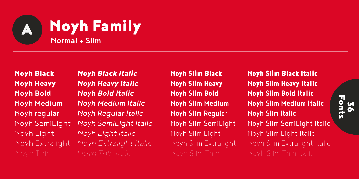 Пример шрифта Noyh Slim Black